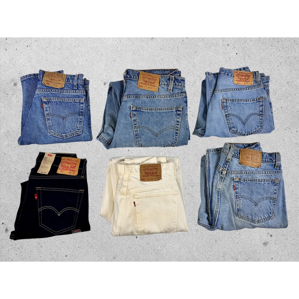80's 90's 00's Levis Jeans Bundle Various Sizes Blue White Excellent Vintage Mix